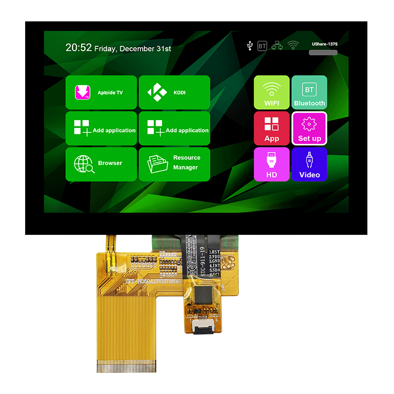 5 寸觸摸屏 TFT 液晶模塊 800x480 點(diǎn)陣SLN流量計(jì)顯示屏