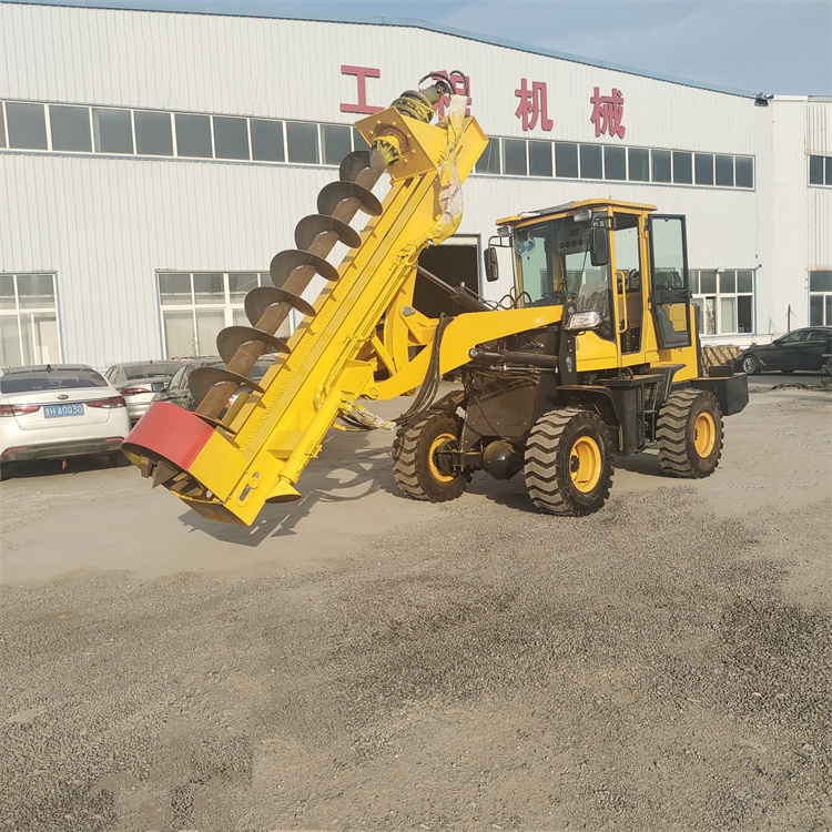 鏟車改裝電線桿打樁機(jī)滑架式液壓擰錨器地基灌注螺旋引孔機(jī)