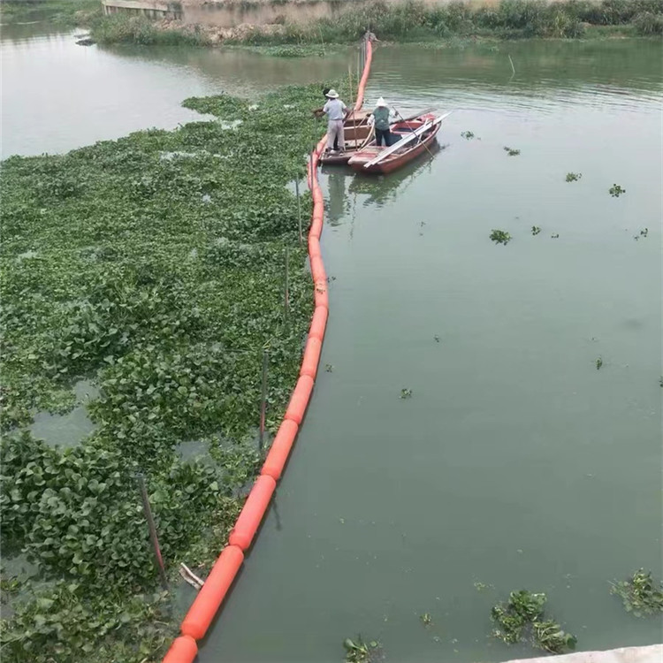 長條形水上攔污排浮漂湖面漂浮水草阻擋隔離帶浮筒