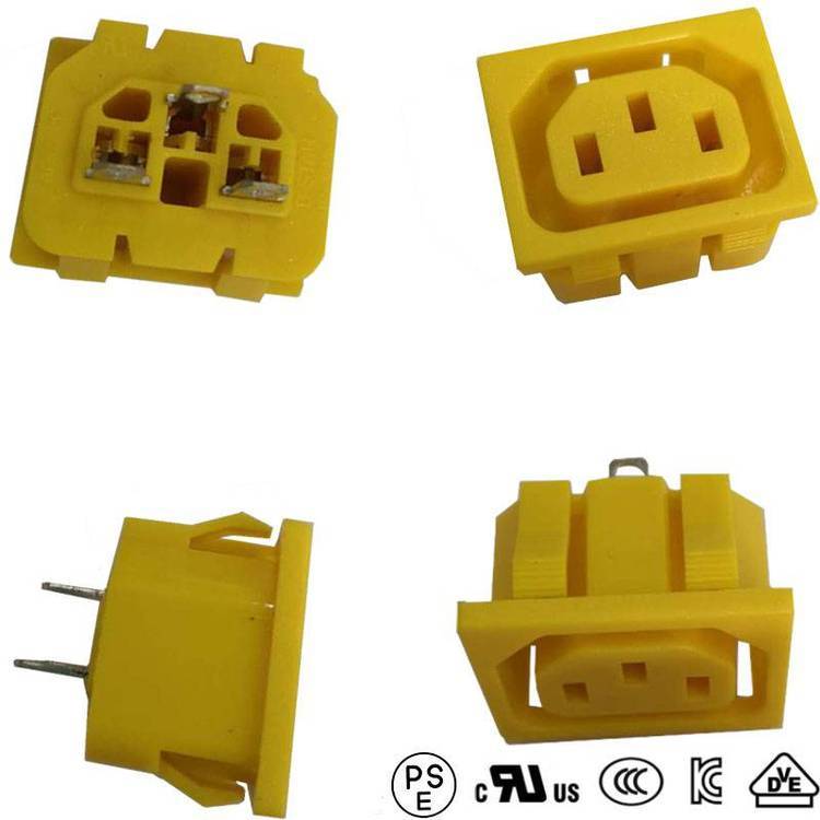 ST-A02品字母座帶UL認(rèn)證AC電源母座品字尾插座