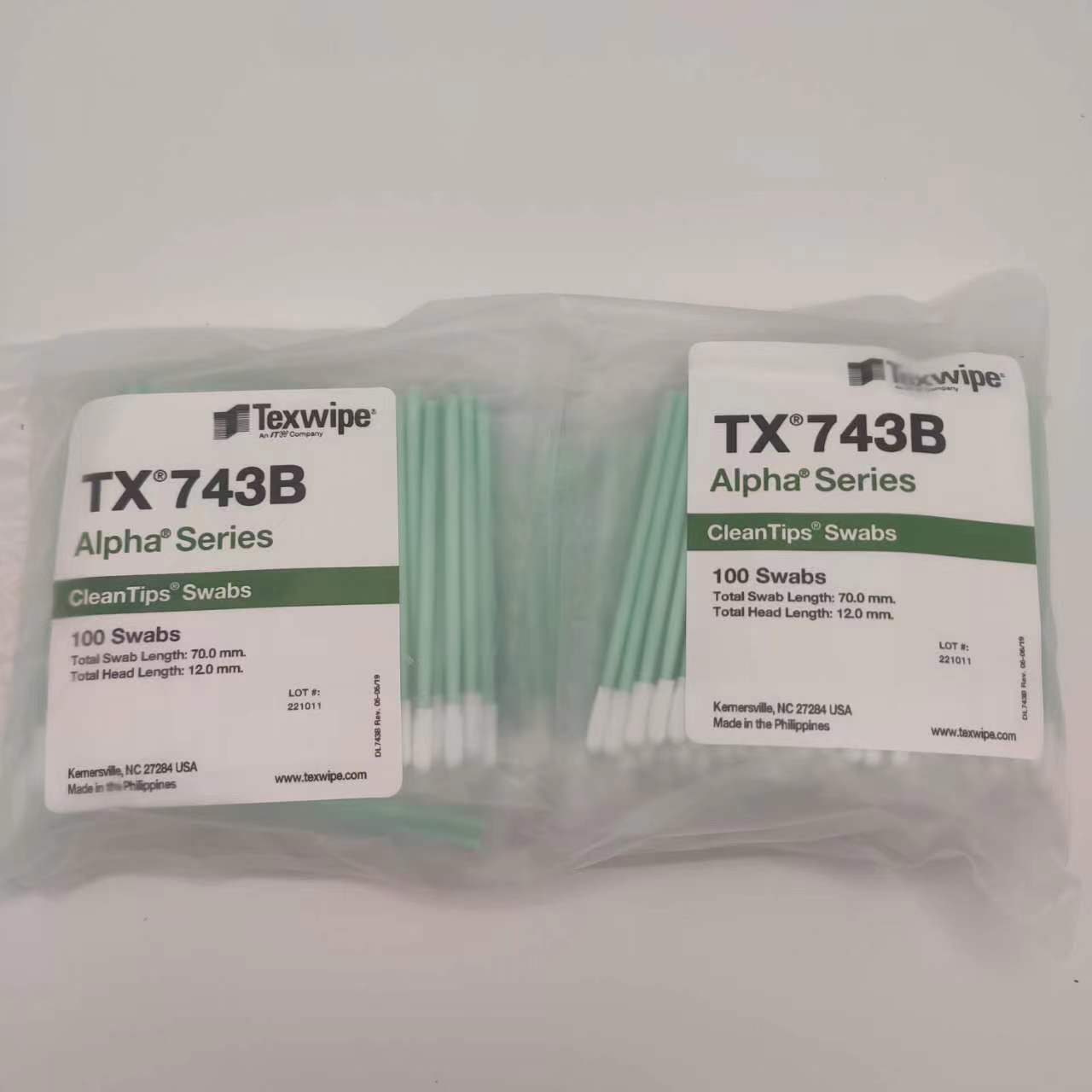 TEXWIPE聚酯布頭棉簽TX743B光學(xué)鏡片清潔拭子精密儀器擦拭棉棒