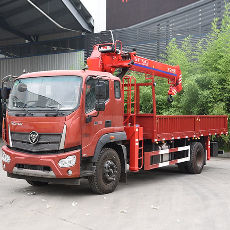 8噸福田隨車吊帶平板4節(jié)直臂型號(hào)齊全方便快捷小噸位大用途