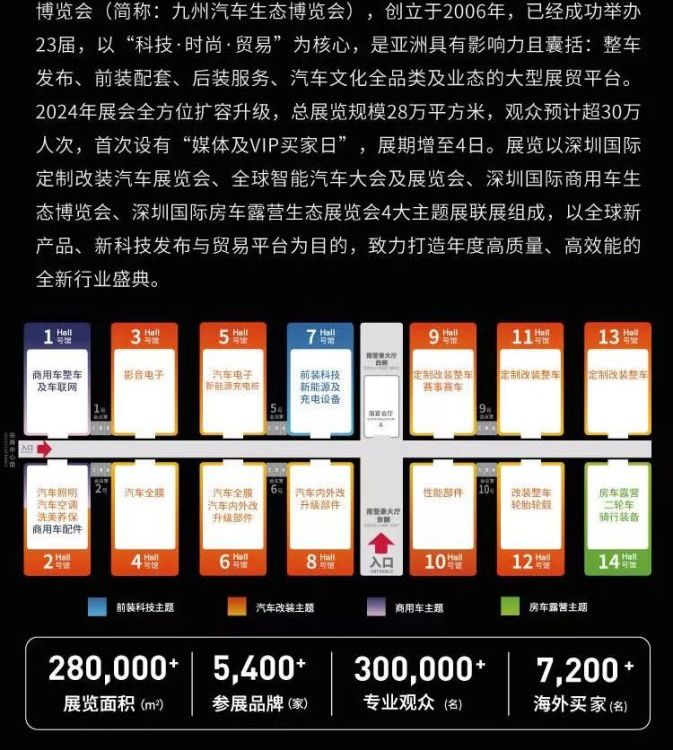 2024年深圳（九州）國(guó)際智慧出行、汽車改裝及汽車服務(wù)業(yè)生態(tài)博覽會(huì)