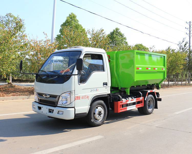 福田4方勾臂垃圾車鐵制生活垃圾箱運(yùn)轉(zhuǎn)車卸料輕便快捷