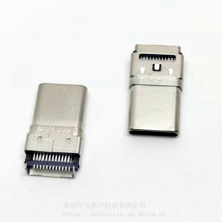 TYPE-C24PIN沉板雙貼公頭USB3.1雙排貼片兩腳插板拉伸無卡勾