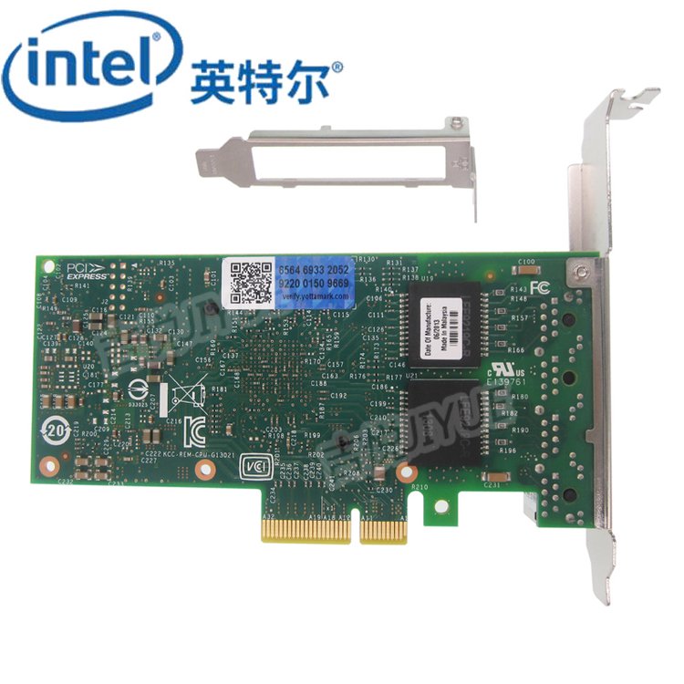 Intel千兆網(wǎng)卡I350T4BLK服務器4口虛擬化PCI-Ex4原裝