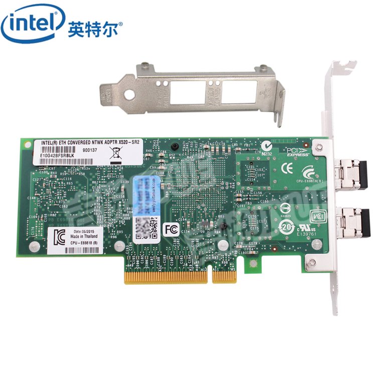 Intel網(wǎng)卡X520-SR萬兆E10G42BFSR雙口10G光纖網(wǎng)卡服務器PCI-E原裝