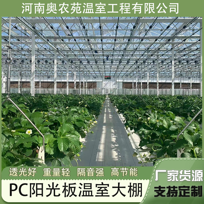 pc陽光板溫室大棚中空板透明雙層屋頂采光板