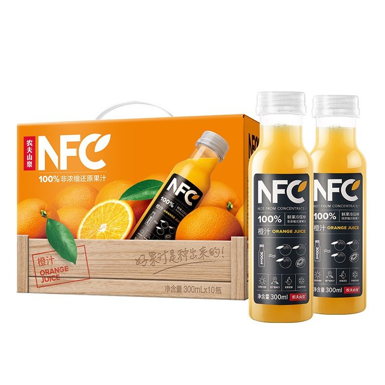 農(nóng)夫山泉NFC橙汁300ml*10瓶重慶團購批發(fā)中心