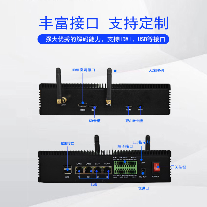 工地未佩戴反光衣報警8路基礎(chǔ)版AI智能邊緣計算盒多種款式