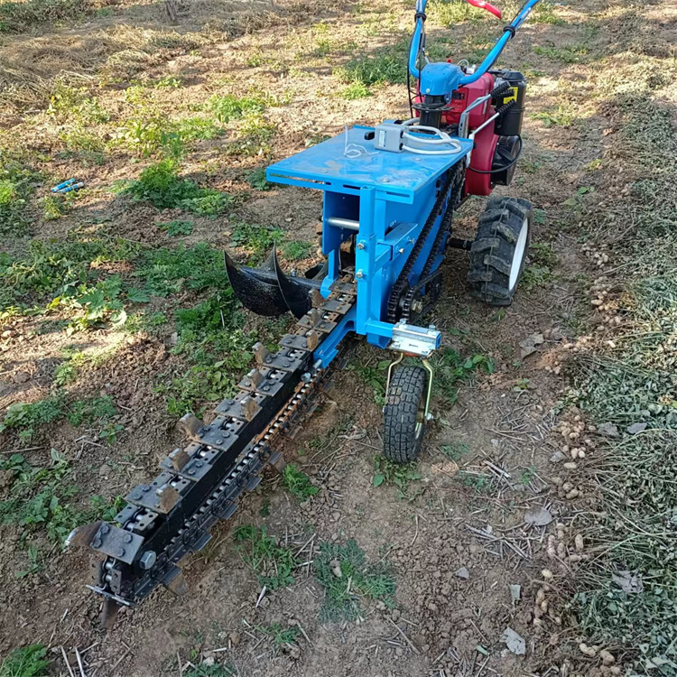 液壓升降式挖坑機柴油動力192風(fēng)冷柴油鏈條式開溝機