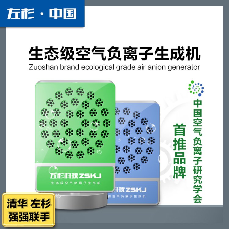 左杉生態(tài)級空氣負離子生成機負離子發(fā)生器除甲醛除霧霾
