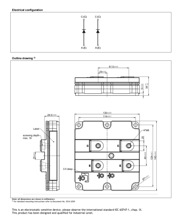 日立能源ABBIGBT模塊5SLD1000N330300（2*1000A\/3300V）