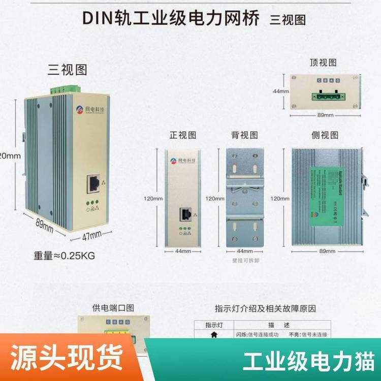 LechenTek智能停車工業(yè)級電力載波WD-1201M-DIN免鋪線