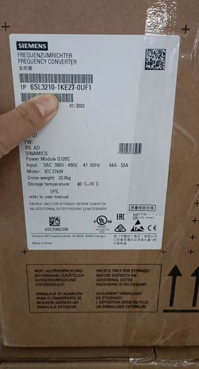 6SL3210-1KE27-0UF1西門(mén)子代理商G120C變頻器標(biāo)稱功率模塊37.0kW