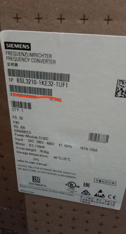 6SL3210-1KE32-4UF1西門子總代理G120C變頻器標(biāo)稱功率模塊132.0kW