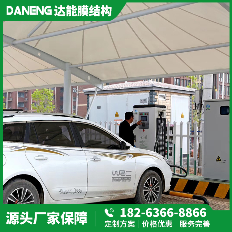 學校停車使用張拉膜車棚防銹耐腐蝕支持定制