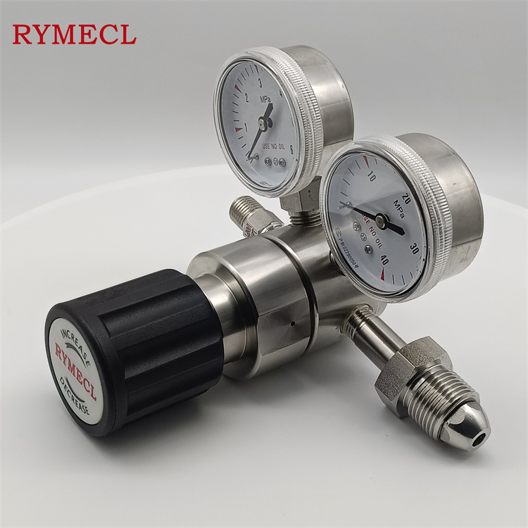 RYMECL膜片式特氣管道用耐高壓316L不銹鋼高壓減壓器RYM11SL雙表