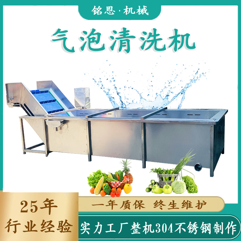 辣椒氣泡清洗機(jī)高壓噴淋清菜機(jī)果蔬清洗加工流水線