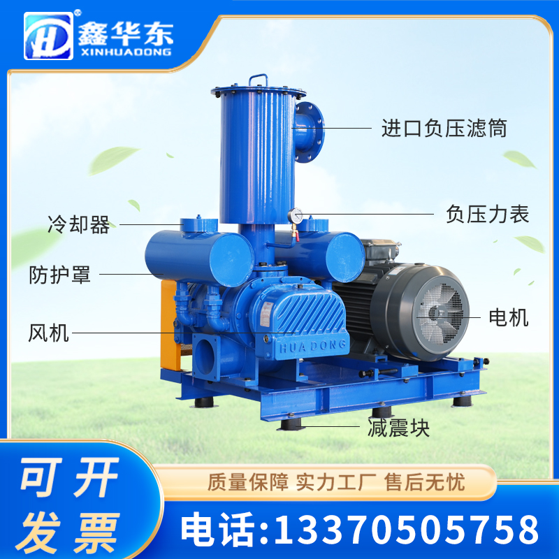 華東負壓羅茨鼓風機氣力輸送三葉羅茨真空泵吸料真空上料配套風機