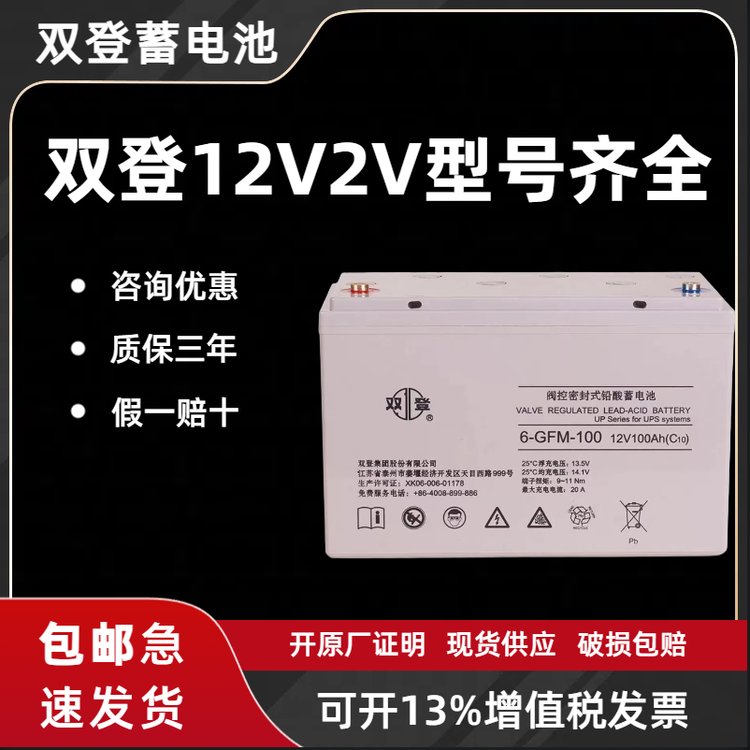 雙登蓄電池6-GFM-26\/12V26AH20HR直流屏UPS通信EPS外接電池