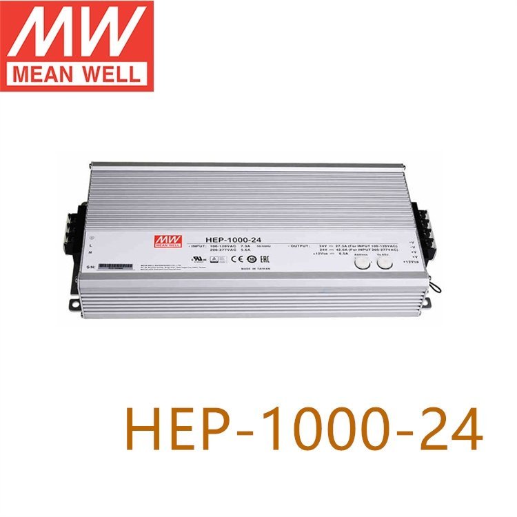 明緯（MEANWELL)HEP-1000-24AC轉(zhuǎn)DC開關電源帶PFC功能電源供應器