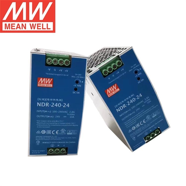 導軌電源NDR-240-24240W24V10A穩(wěn)壓工業(yè)明緯開關電源替DRP