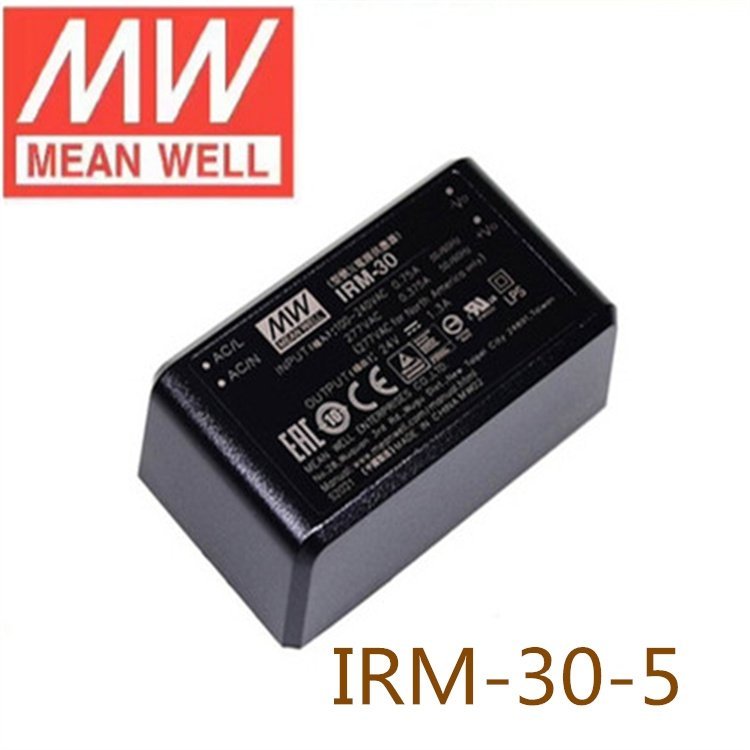 MeanWell明緯IRM-30-12V24V5V防塵防水PCB安裝綠色電源模塊