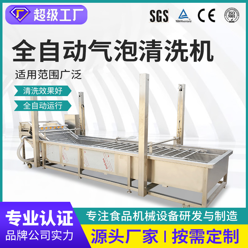 小龍蝦超聲波清洗機大蝦氣泡清洗設備水產對蝦掛冰機制造商