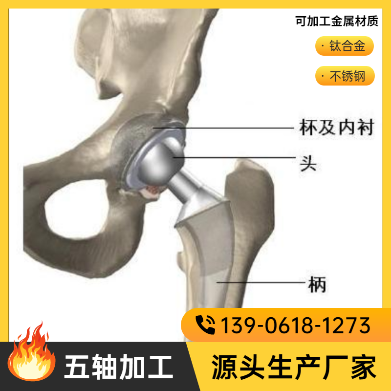 專業(yè)代加工股骨頭髖關(guān)節(jié)不銹鋼鈦合金假體材料五軸加工