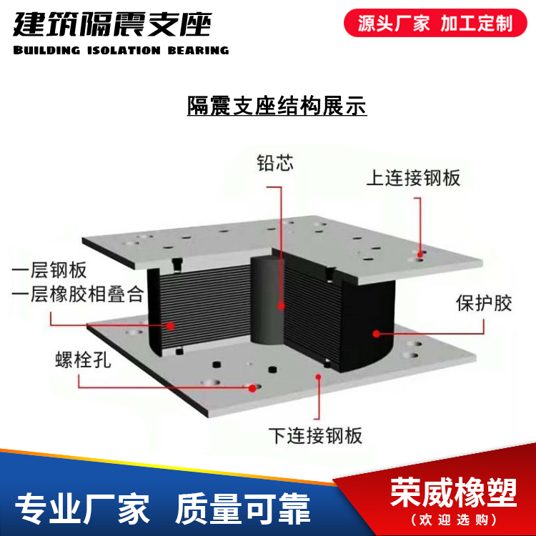 鋼結(jié)構(gòu)建筑隔震支座、抗震支架加工定制廠家LRB\/LNR隔震橡膠支座