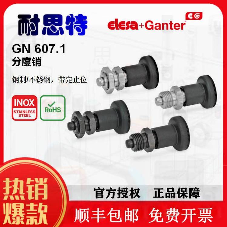 供應(yīng)GANTER帶定止位的分度銷(xiāo)GN607.1-NI