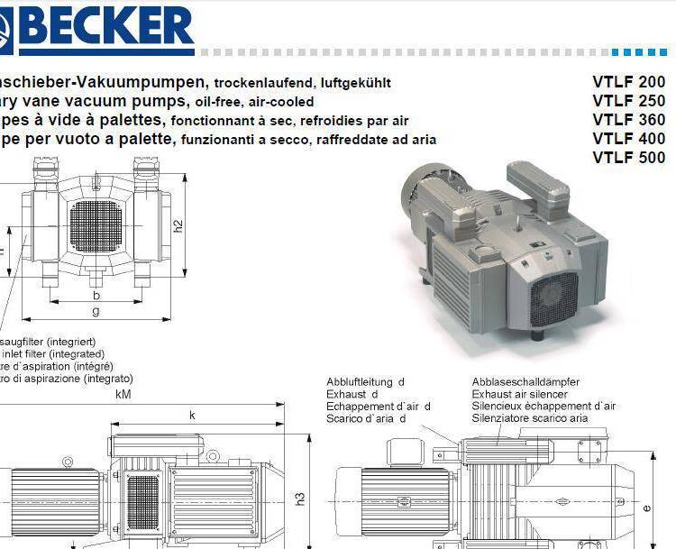 VTLF200_BECKER進(jìn)口氣泵_干式真空系統(tǒng)_木工機械真空泵