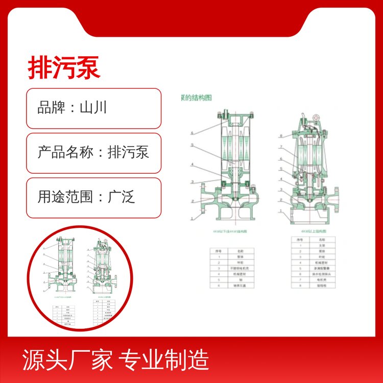 山川排污泵7*24小時服務一對一服務可定制性能優(yōu)良