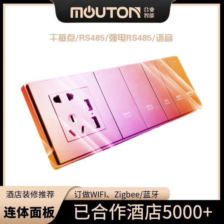 mouton直營工廠V6-6B涂鴉酒店智能WIFI連體電源多功能開關(guān)多聯(lián)體面板86盒正品