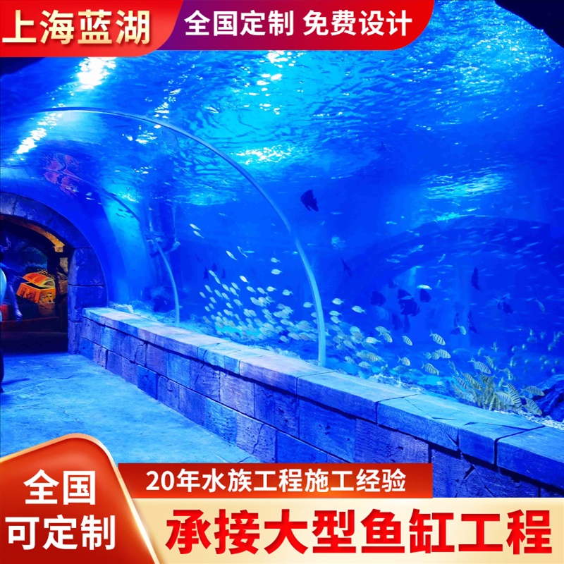 藍(lán)湖水族館設(shè)計(jì)公司設(shè)計(jì)制作大型亞克力魚(yú)缸隧道水族工程