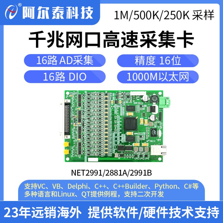 阿爾泰科技千兆以太網(wǎng)采集同步網(wǎng)口高速采集卡NET2991