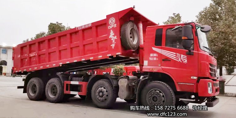 隨專(zhuān)砂石王輕皮8x4前四后八270馬力自卸新車(chē)