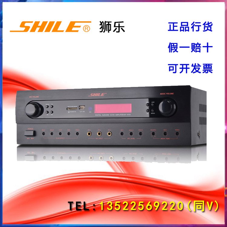 SHILE\/獅樂(lè)會(huì)議KTV家用卡拉OK功放內(nèi)置無(wú)線藍(lán)牙功能AV-1018