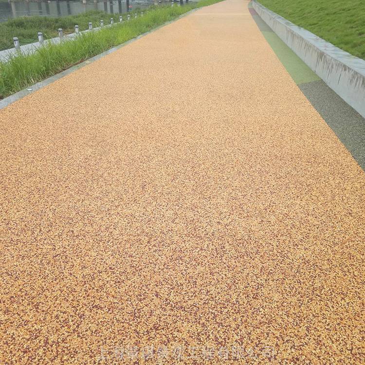 天然露骨料透水地坪無(wú)砂混凝土透水道路沿湖彩色路面
