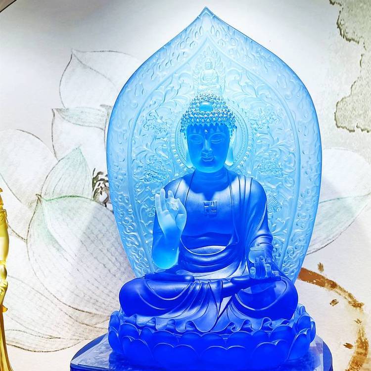 大號琉璃藥師佛，1米琉璃藥師佛，古法琉璃佛像廠家，***琉璃佛藥師七佛，佛堂琉璃佛像裝飾，琉璃廠家