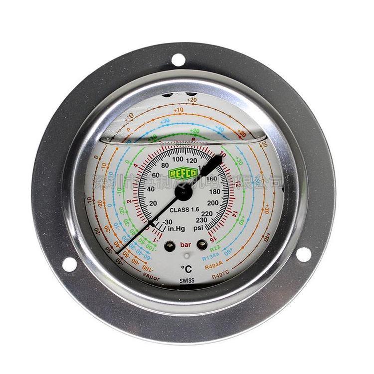 原裝瑞士REFCO威科制冷空調設備用高低壓帶油軸向壓力表