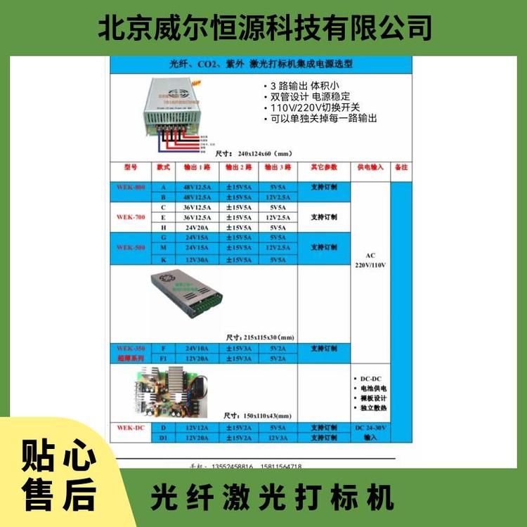 光纖打標(biāo)機(jī)專(zhuān)用WEK-500GS三合一多路輸出電源