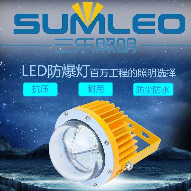 三樂照明LED免維護(hù)防爆燈工廠防爆吊燈加油站電廠防爆投光燈200W