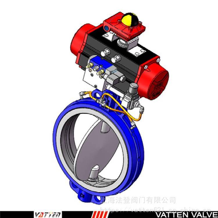 氣動膨脹對夾蝶閥，危險化學粉末介質蝶閥，上海法登閥門