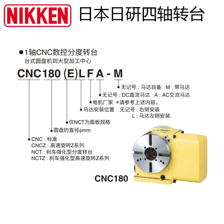 日研四軸分度盤CNC180(E)LFA-M氣動(dòng)剎車分度盤維修銷售