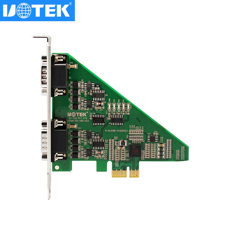 宇泰(UTEK)PCI-E轉2口RS485\/422串口卡9針com口擴展卡UT-792