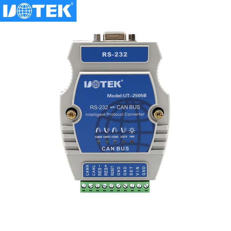 宇泰(UTEK)RS232轉(zhuǎn)CANBUS協(xié)議轉(zhuǎn)換器CAN總線智能串口UT-2505B