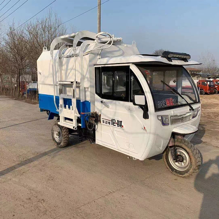 電動垃圾車小區(qū)街道生活垃圾清運車側掛桶垃圾轉運車