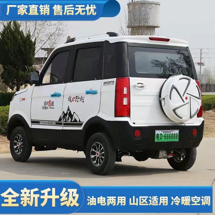 小型全封閉家用純電動(dòng)四輪電動(dòng)汽車微型油電兩用老年人代步車